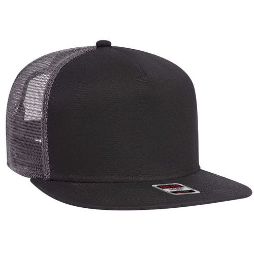 5 Panel Mid Profile Mesh Back Trucker Snapback Hat Thumbnail