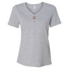 Women's Relaxed Heather CVC V-Neck Tee Thumbnail