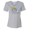 Women's Relaxed Heather CVC V-Neck Tee Thumbnail