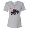 Women's Relaxed Heather CVC V-Neck Tee Thumbnail