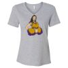 Women's Relaxed Heather CVC V-Neck Tee Thumbnail