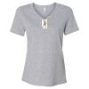Women's Relaxed Heather CVC V-Neck Tee Thumbnail