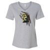 Women's Relaxed Heather CVC V-Neck Tee Thumbnail