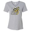 Women's Relaxed Heather CVC V-Neck Tee Thumbnail