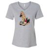 Women's Relaxed Heather CVC V-Neck Tee Thumbnail
