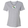 Women's Relaxed Heather CVC V-Neck Tee Thumbnail