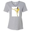 Women's Relaxed Heather CVC V-Neck Tee Thumbnail
