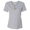 Women's Relaxed Heather CVC V-Neck Tee Thumbnail