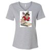 Women's Relaxed Heather CVC V-Neck Tee Thumbnail