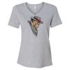 Women's Relaxed Heather CVC V-Neck Tee Thumbnail