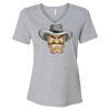Women's Relaxed Heather CVC V-Neck Tee Thumbnail