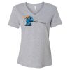 Women's Relaxed Heather CVC V-Neck Tee Thumbnail