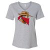 Women's Relaxed Heather CVC V-Neck Tee Thumbnail