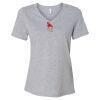 Women's Relaxed Heather CVC V-Neck Tee Thumbnail