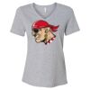 Women's Relaxed Heather CVC V-Neck Tee Thumbnail