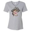 Women's Relaxed Heather CVC V-Neck Tee Thumbnail