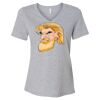 Women's Relaxed Heather CVC V-Neck Tee Thumbnail