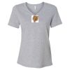 Women's Relaxed Heather CVC V-Neck Tee Thumbnail