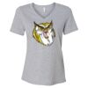 Women's Relaxed Heather CVC V-Neck Tee Thumbnail
