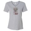 Women's Relaxed Heather CVC V-Neck Tee Thumbnail