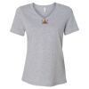 Women's Relaxed Heather CVC V-Neck Tee Thumbnail